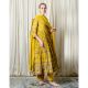 Yellow Gathered Anarkali Set